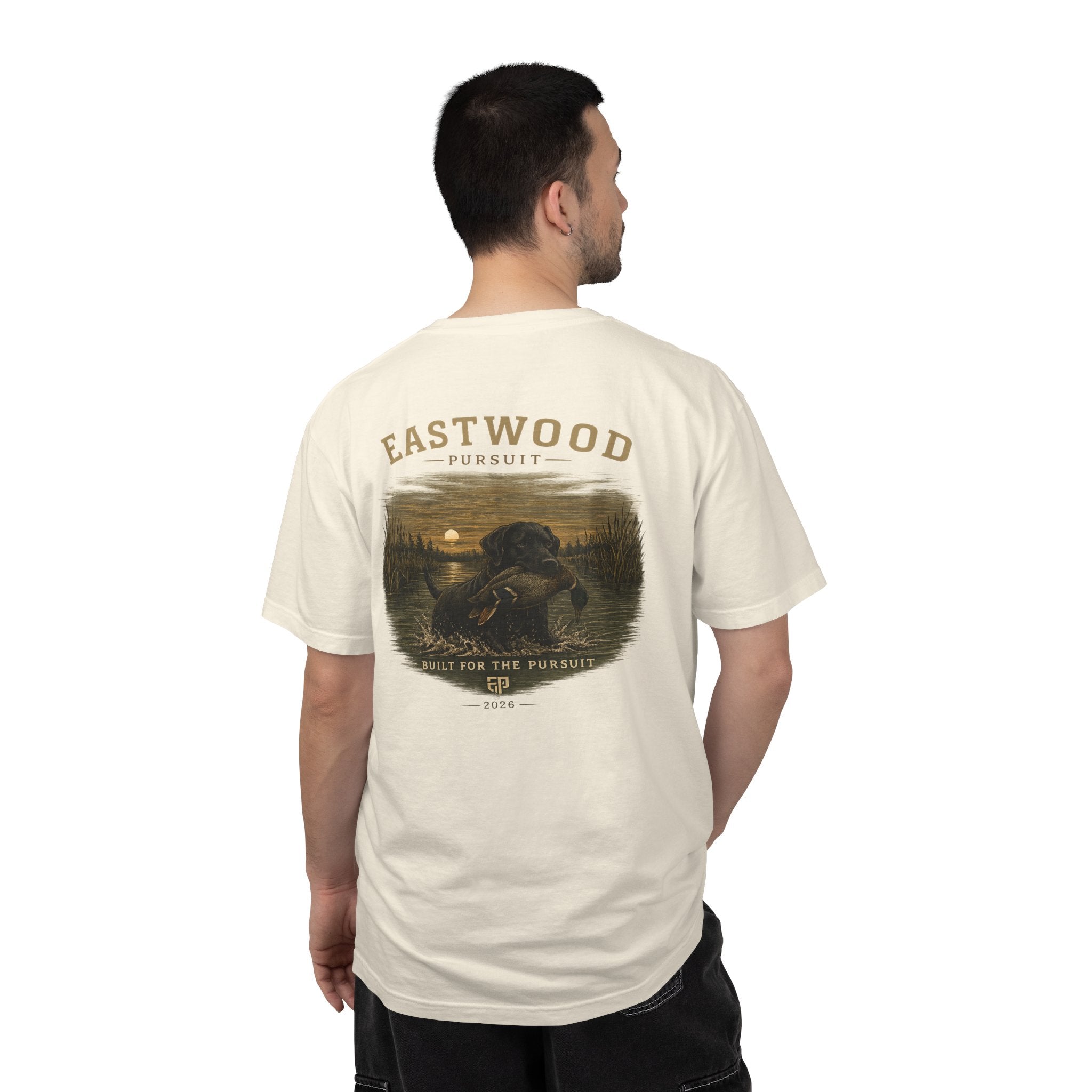 Eastwood Pursuit Duck Hunting Scene T-Shirt | Vintage Waterfowl Artwork