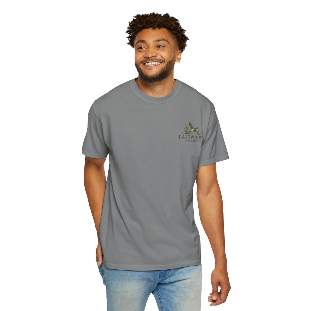 Yellow Lab Hunting T-Shirt — "Eastwood Pursuit" Graphic Tee