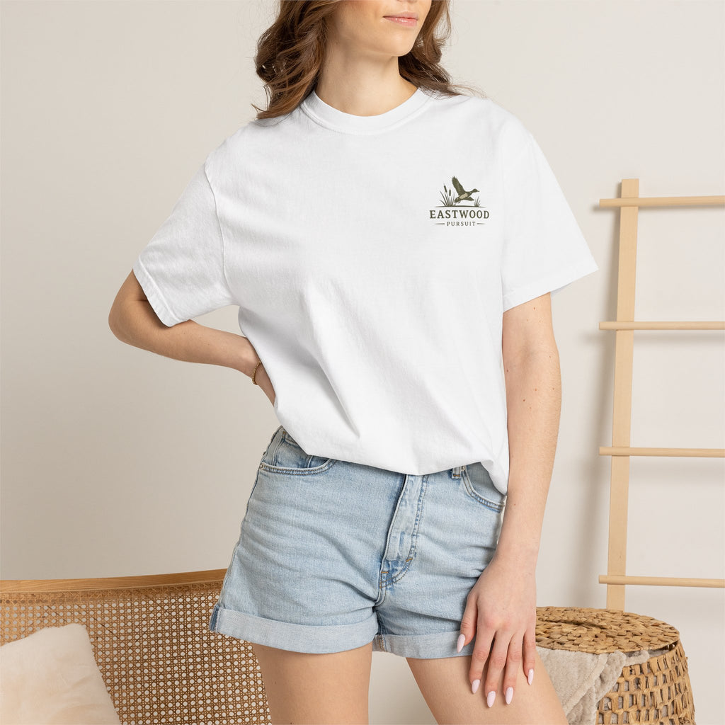 Eastwood Pursuit Duck Hunting Scene T-Shirt | Vintage Waterfowl Artwork