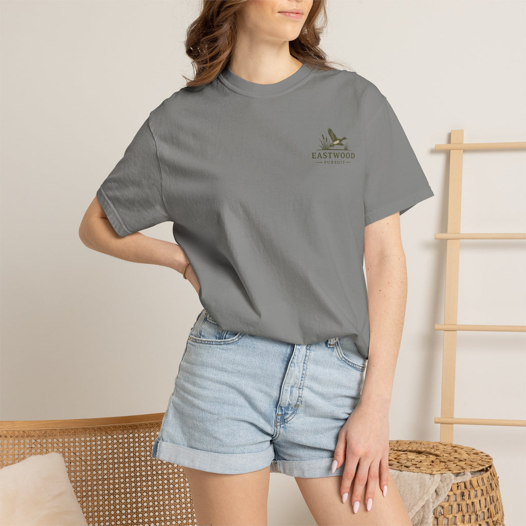 Eastwood Pursuit Duck Hunting Scene T-Shirt | Vintage Waterfowl Artwork