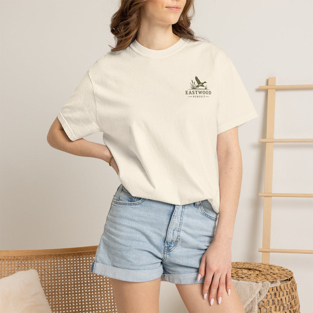 Eastwood Pursuit Duck Hunting Scene T-Shirt | Vintage Waterfowl Artwork