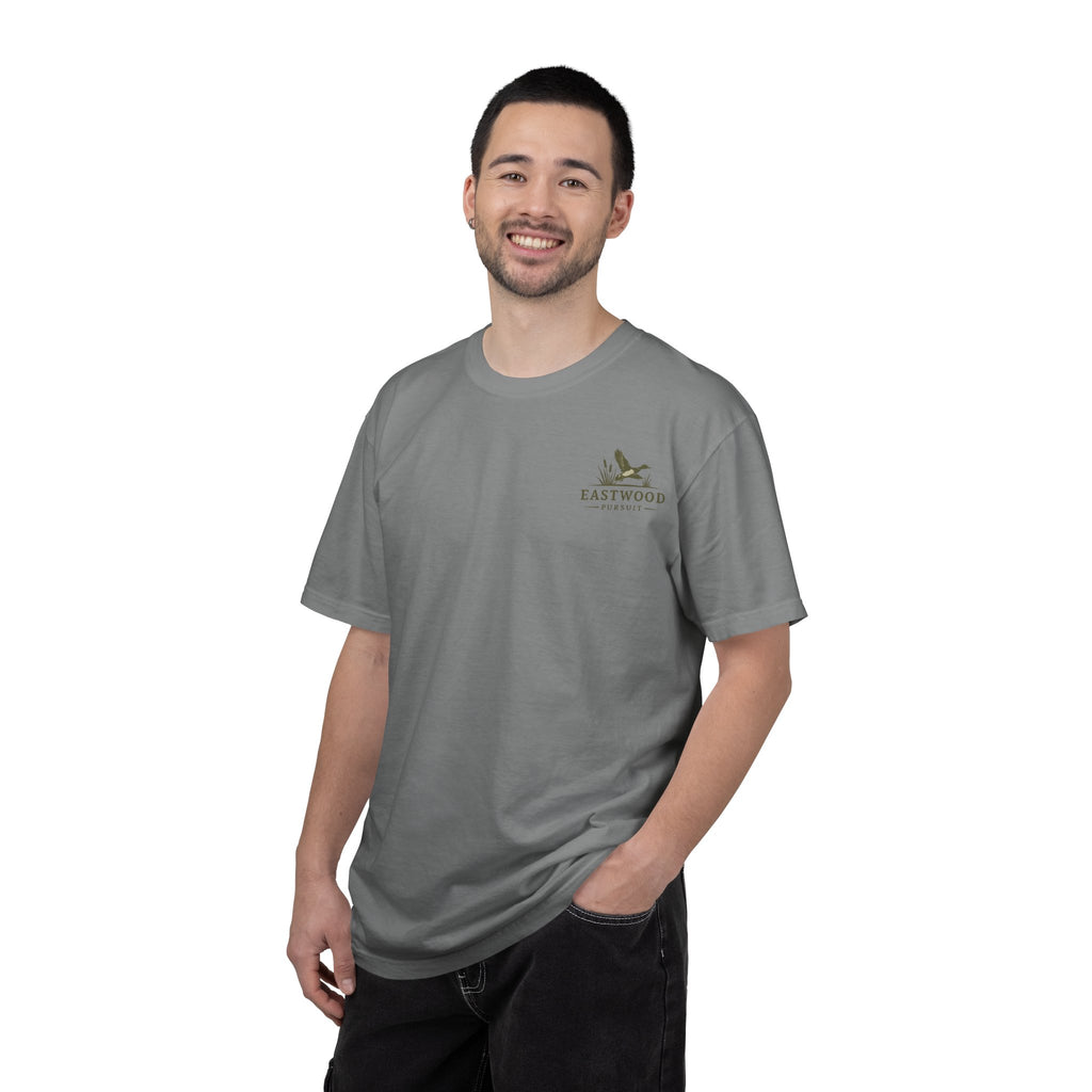 Eastwood Pursuit Duck Hunting Scene T-Shirt | Vintage Waterfowl Artwork