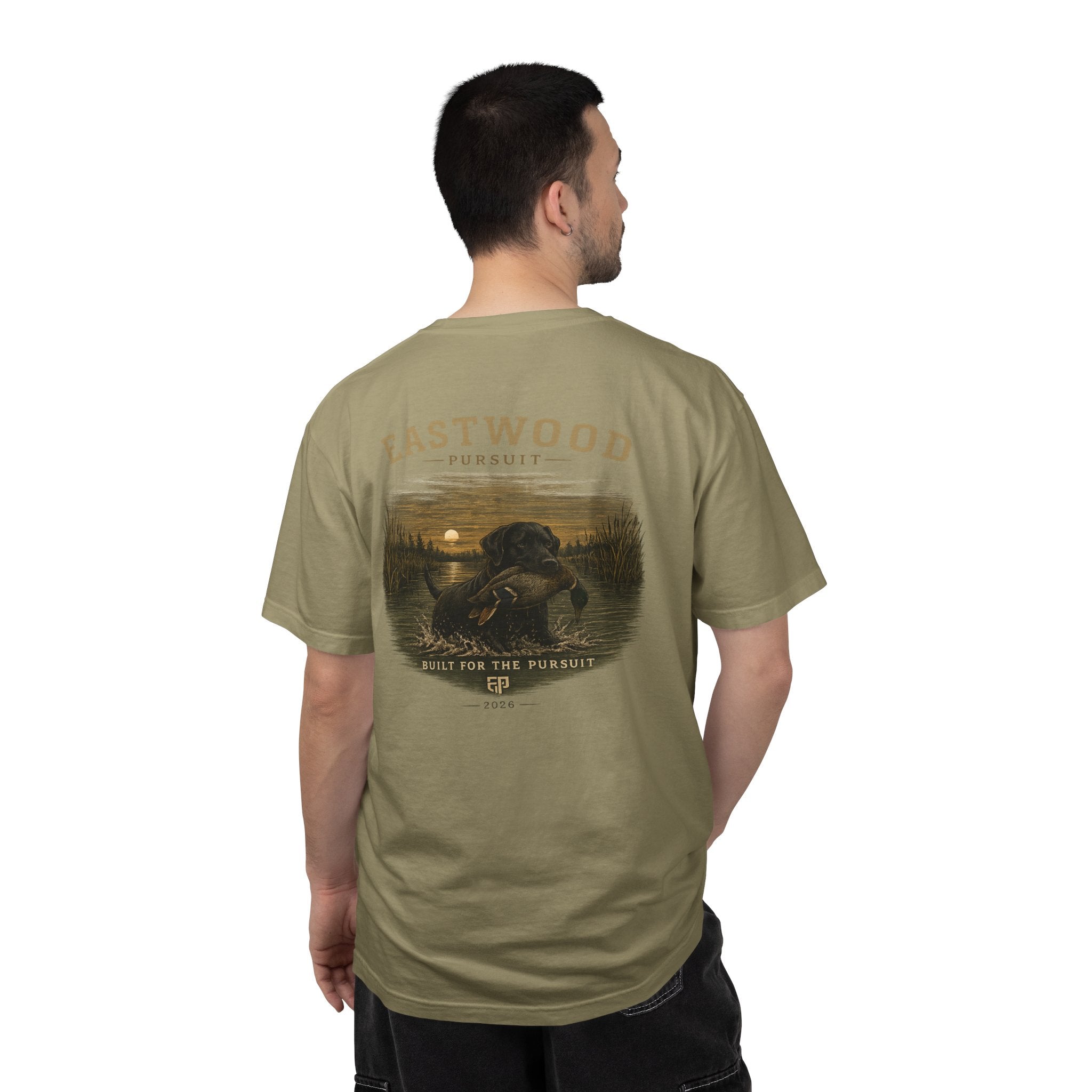 Eastwood Pursuit Duck Hunting Scene T-Shirt | Vintage Waterfowl Artwork