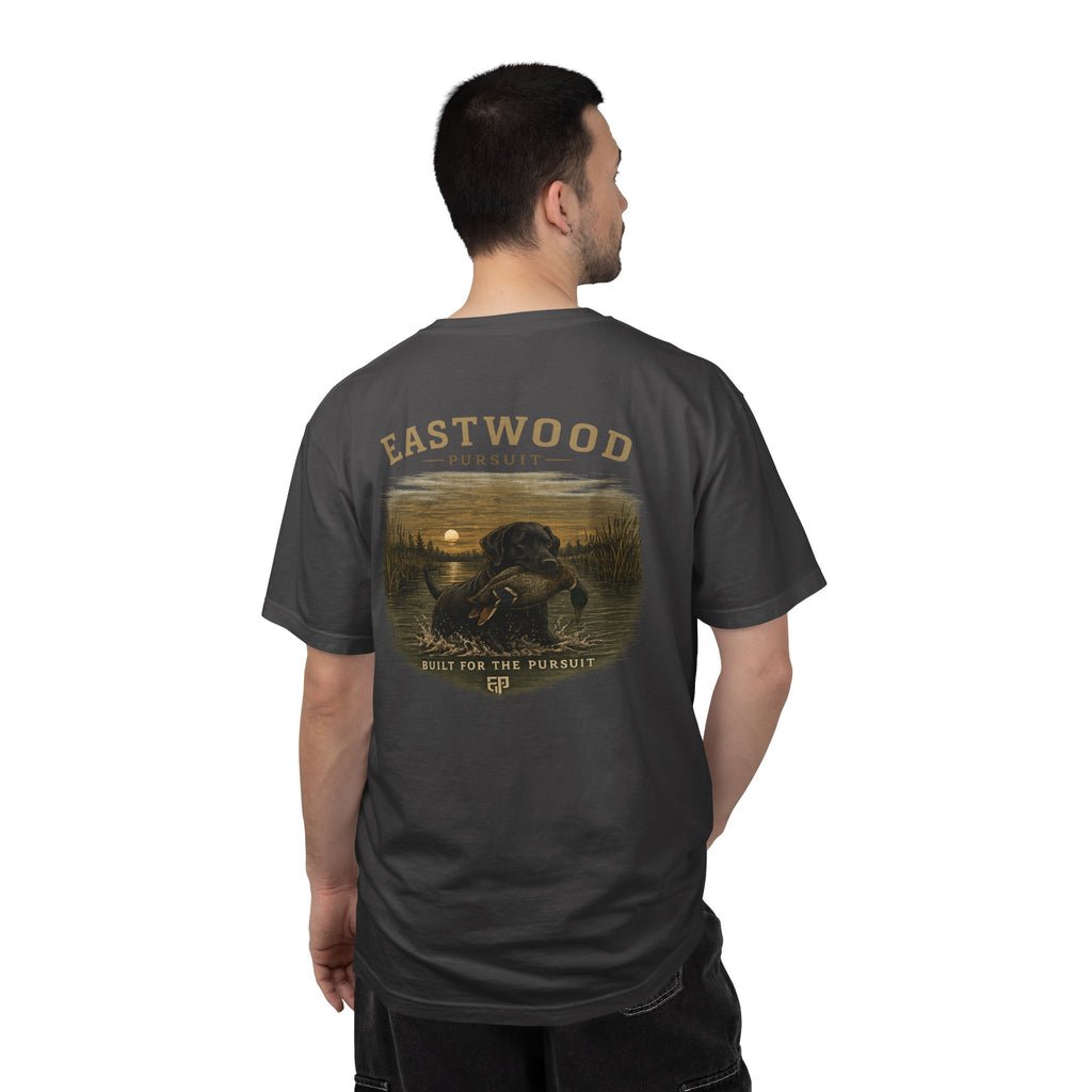 Eastwood Pursuit Duck Hunting Scene T-Shirt | Vintage Waterfowl Artwork