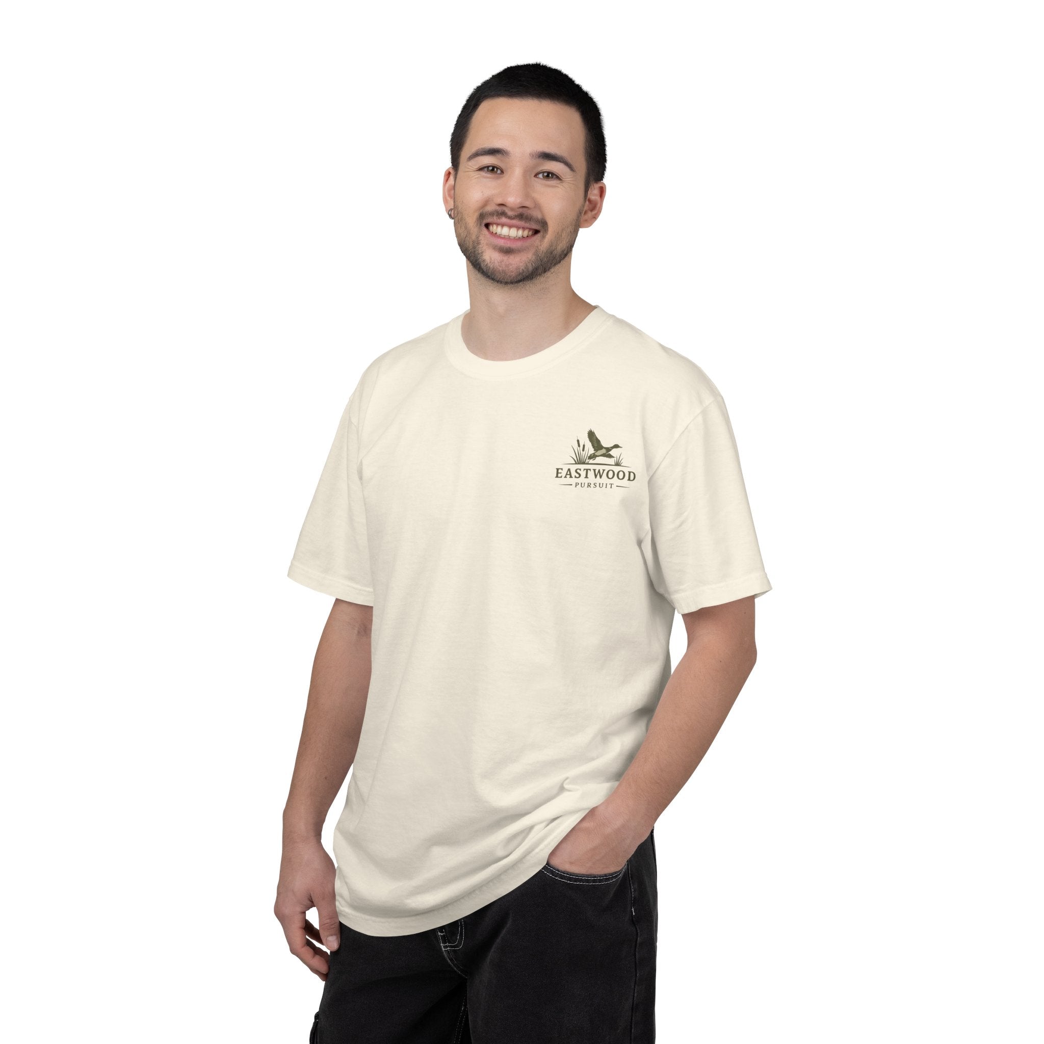 Eastwood Pursuit Duck Hunting Scene T-Shirt | Vintage Waterfowl Artwork