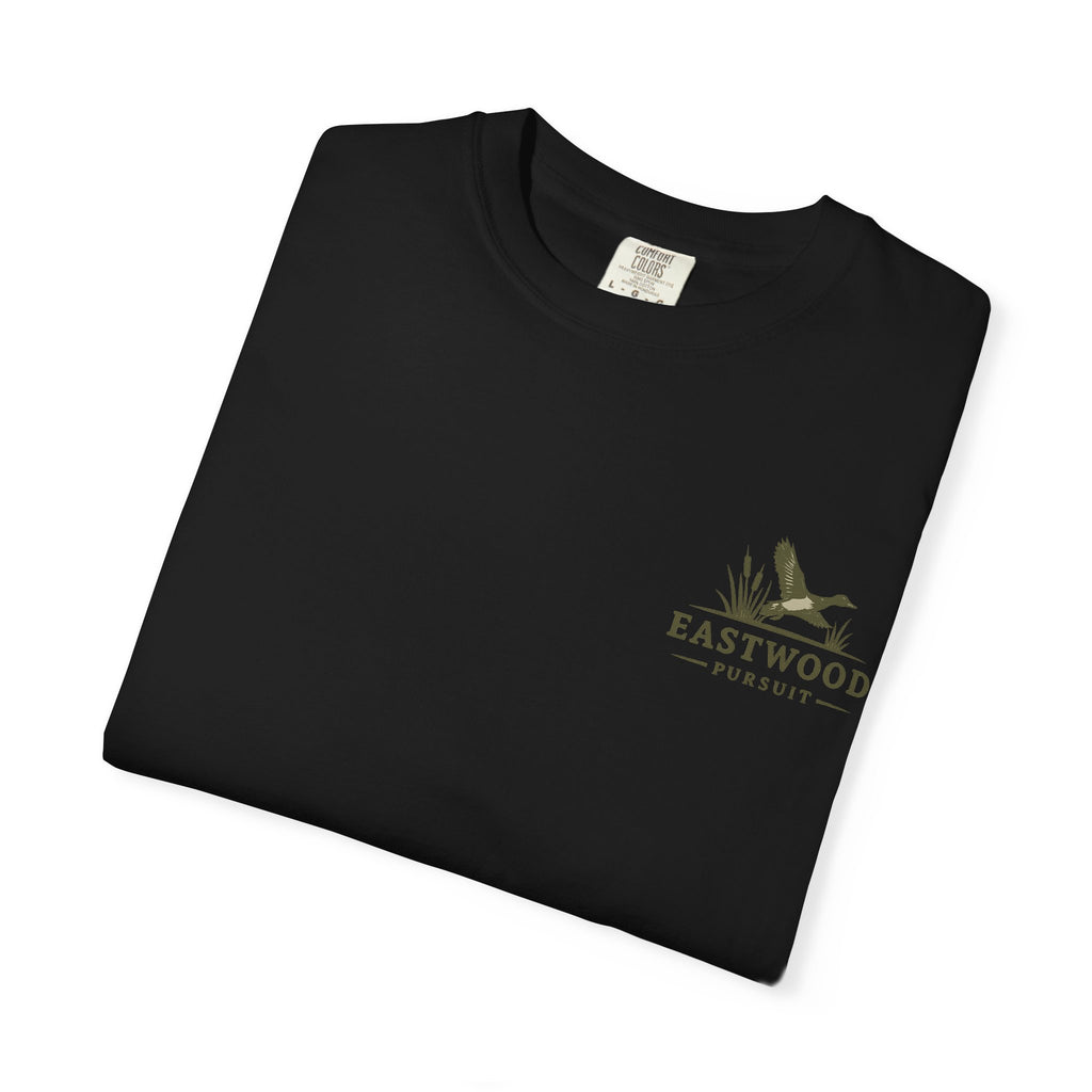 Yellow Lab Hunting T-Shirt — "Eastwood Pursuit" Graphic Tee
