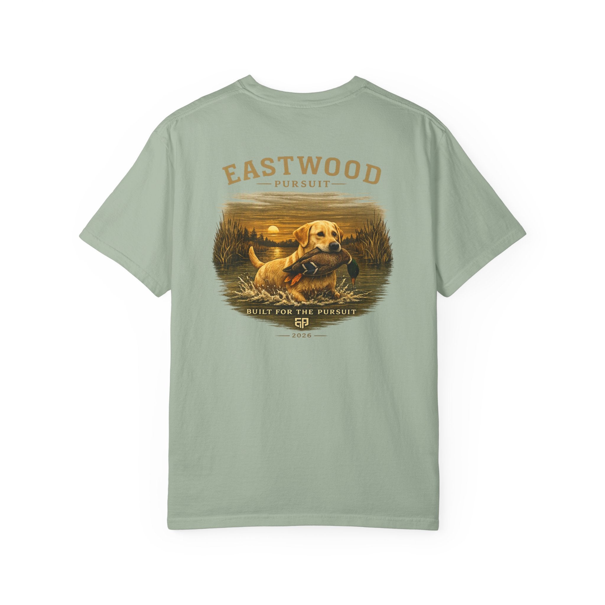 Yellow Lab Hunting T-Shirt — "Eastwood Pursuit" Graphic Tee