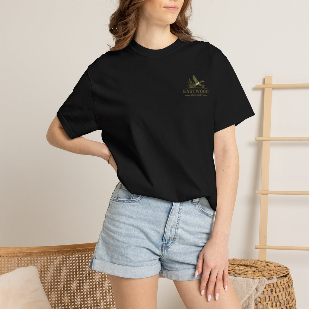 Eastwood Pursuit Duck Hunting Scene T-Shirt | Vintage Waterfowl Artwork