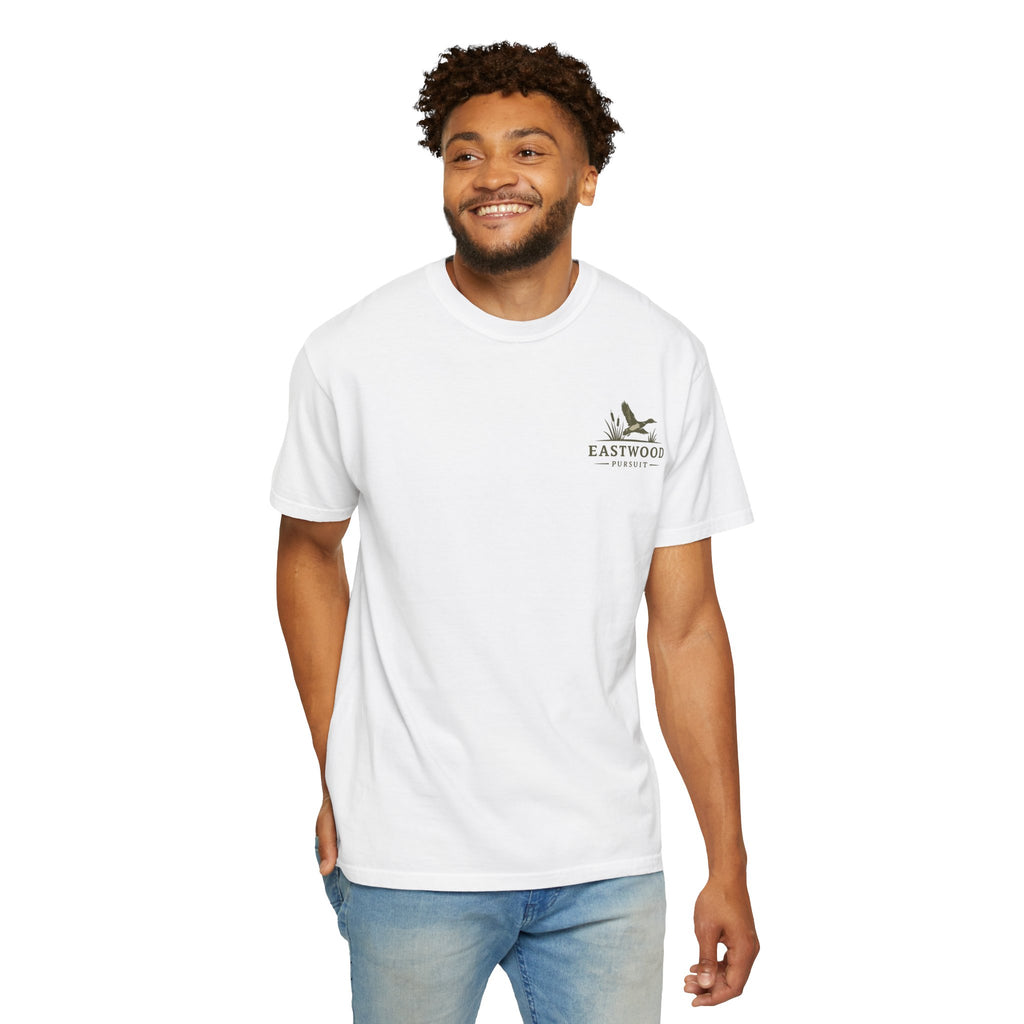 Yellow Lab Hunting T-Shirt — "Eastwood Pursuit" Graphic Tee