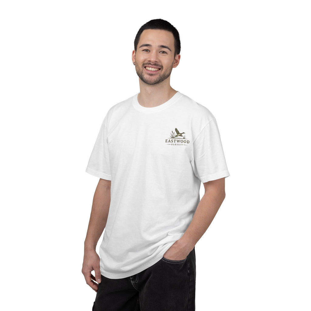 Eastwood Pursuit Duck Hunting Scene T-Shirt | Vintage Waterfowl Artwork