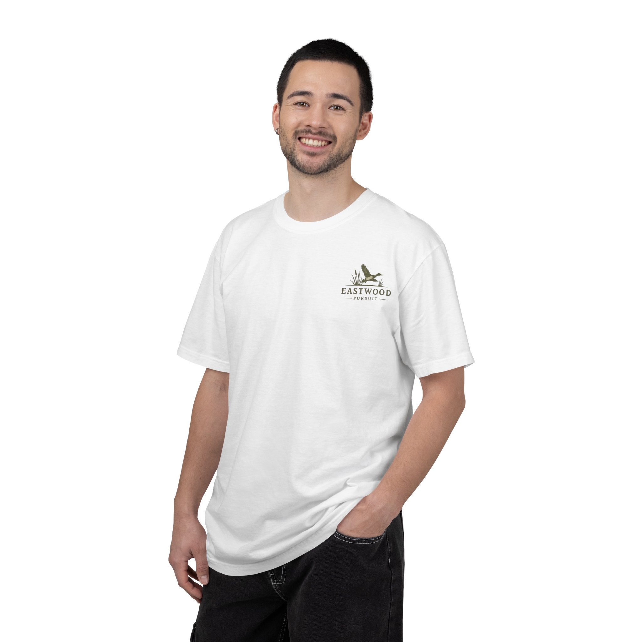 Eastwood Pursuit Duck Hunting Scene T-Shirt | Vintage Waterfowl Artwork