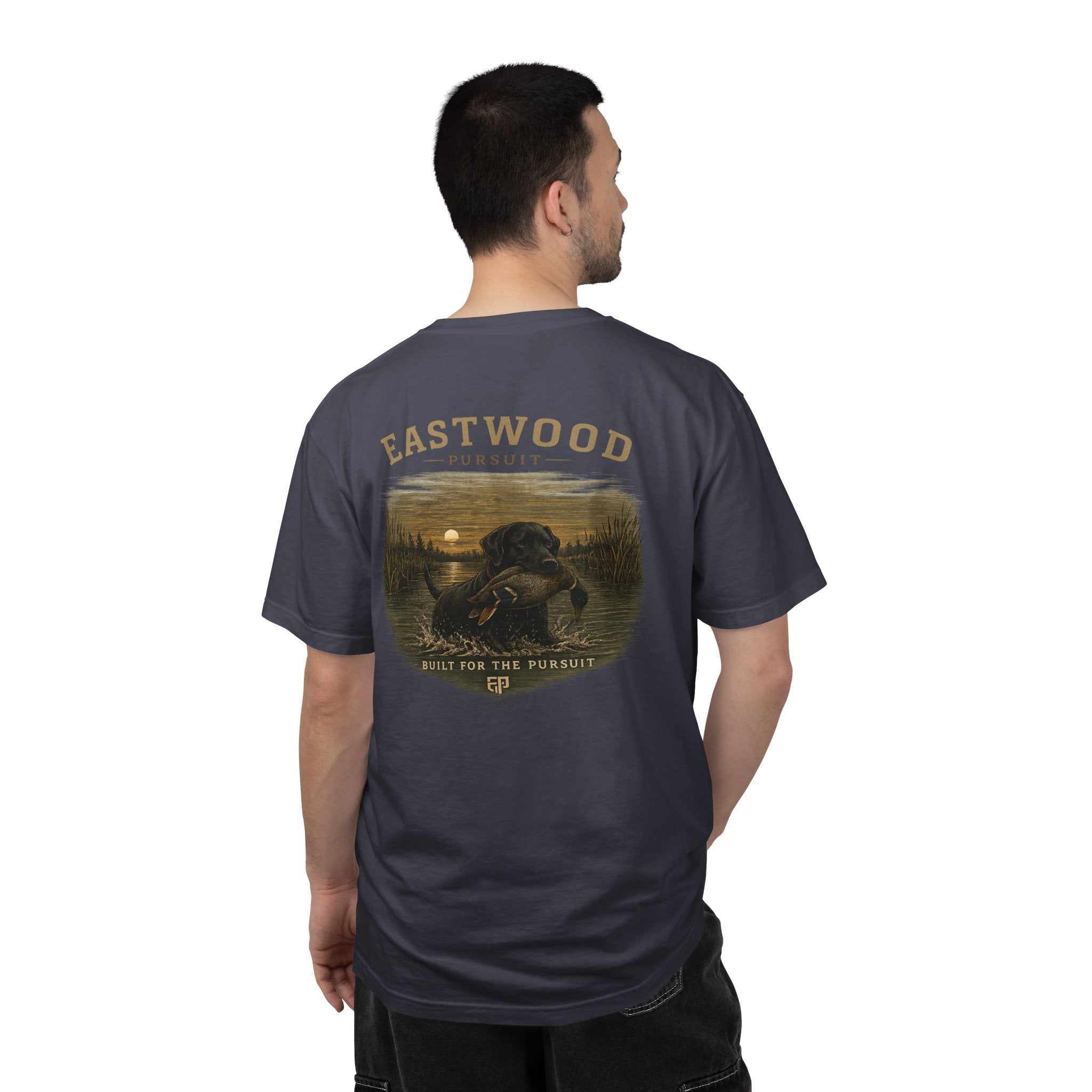 Eastwood Pursuit Duck Hunting Scene T-Shirt | Vintage Waterfowl Artwork