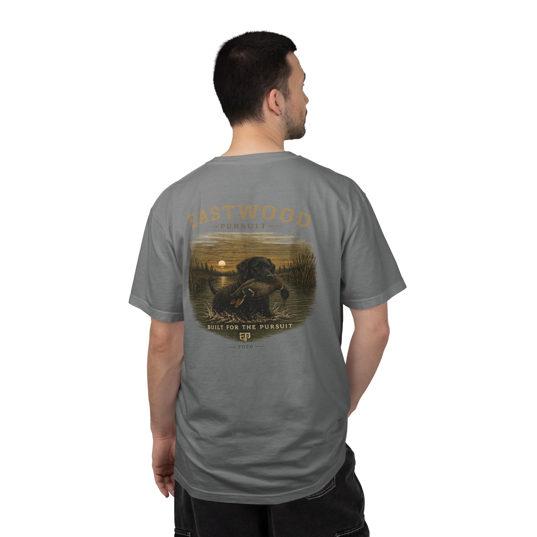 Eastwood Pursuit Duck Hunting Scene T-Shirt | Vintage Waterfowl Artwork