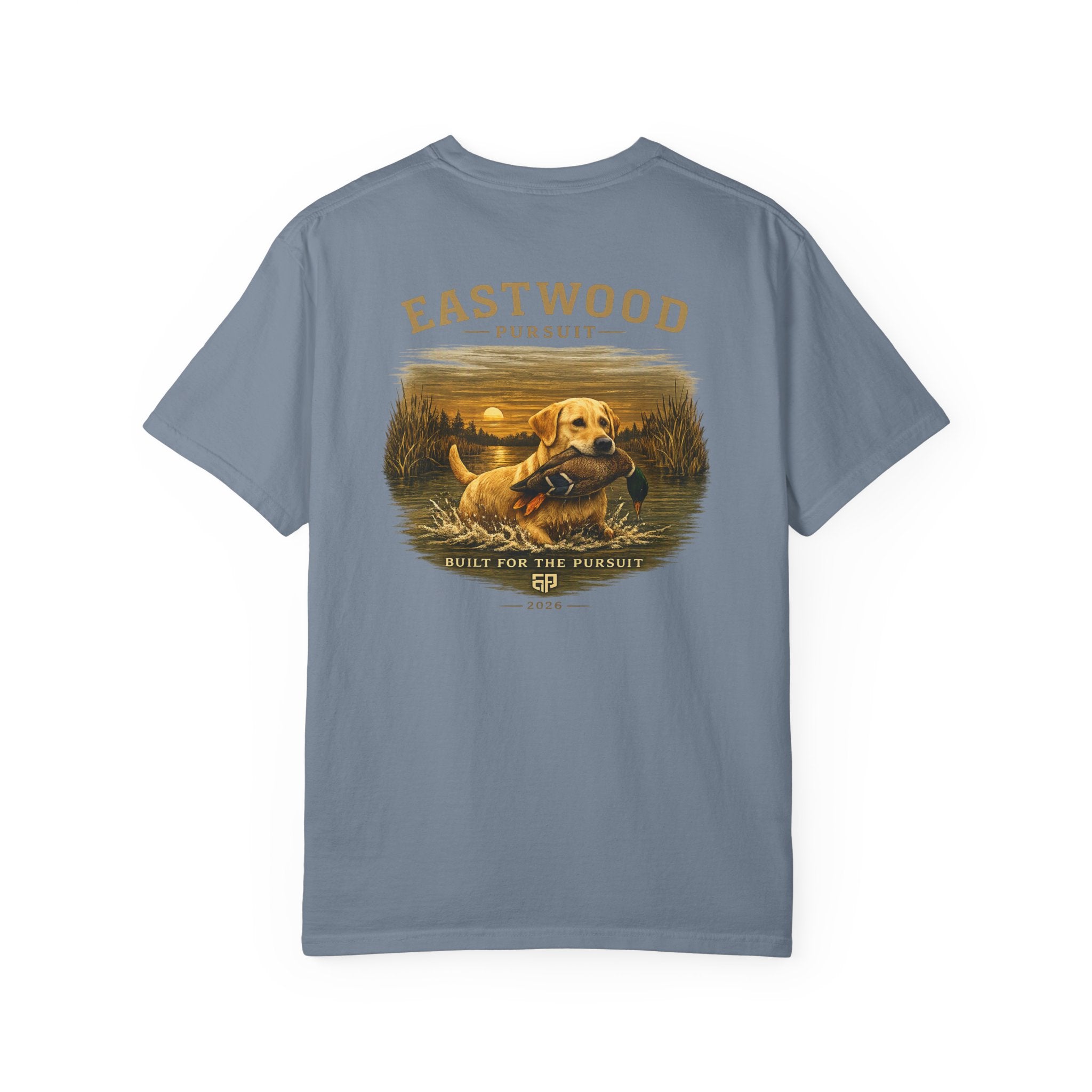 Yellow Lab Hunting T-Shirt — "Eastwood Pursuit" Graphic Tee