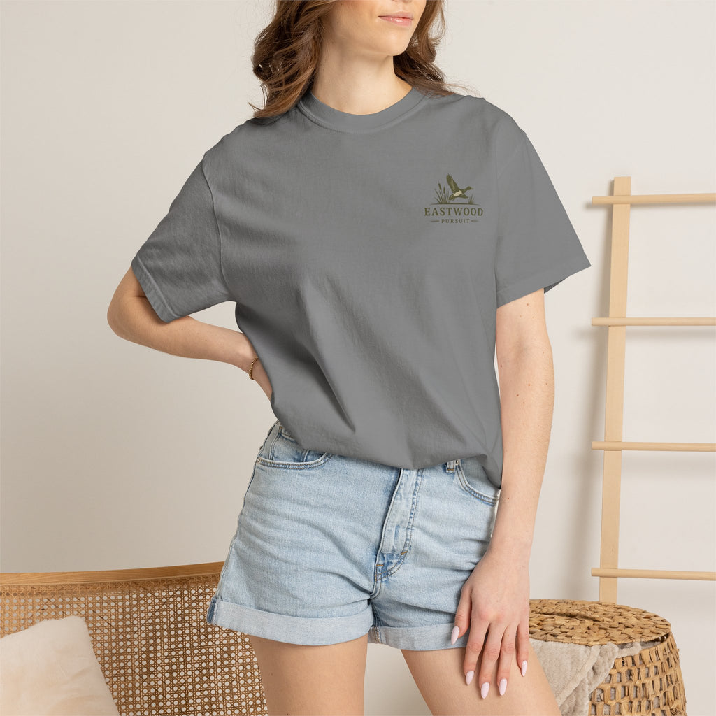 Eastwood Pursuit Duck Hunting Scene T-Shirt | Vintage Waterfowl Artwork