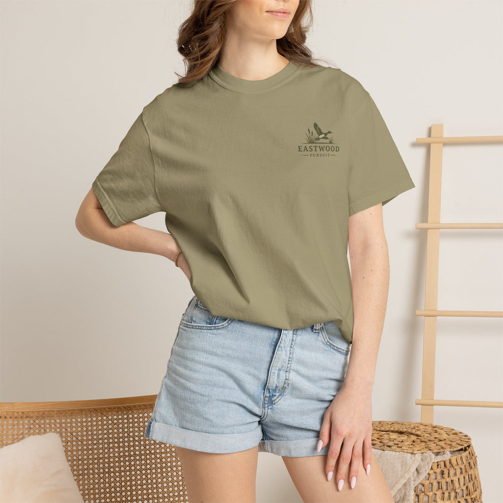 Eastwood Pursuit Duck Hunting Scene T-Shirt | Vintage Waterfowl Artwork