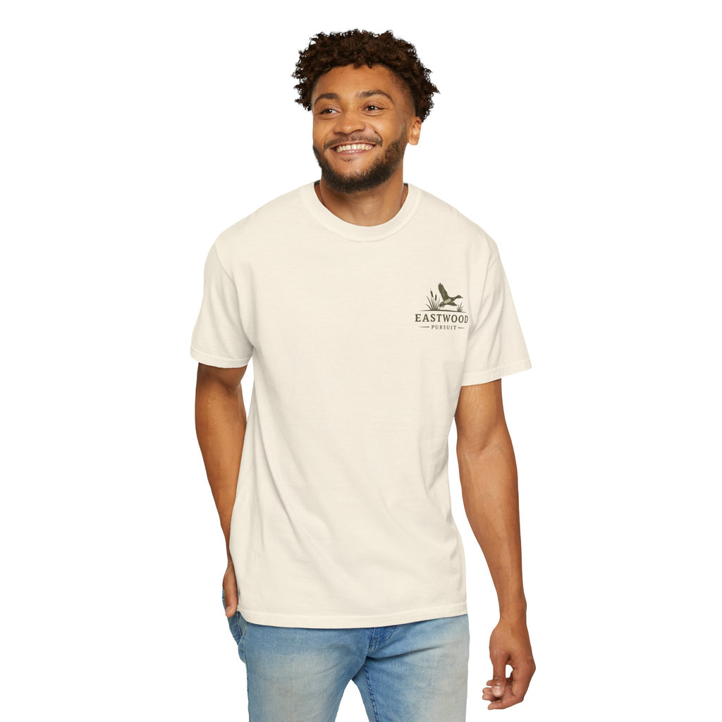 Yellow Lab Hunting T-Shirt — "Eastwood Pursuit" Graphic Tee