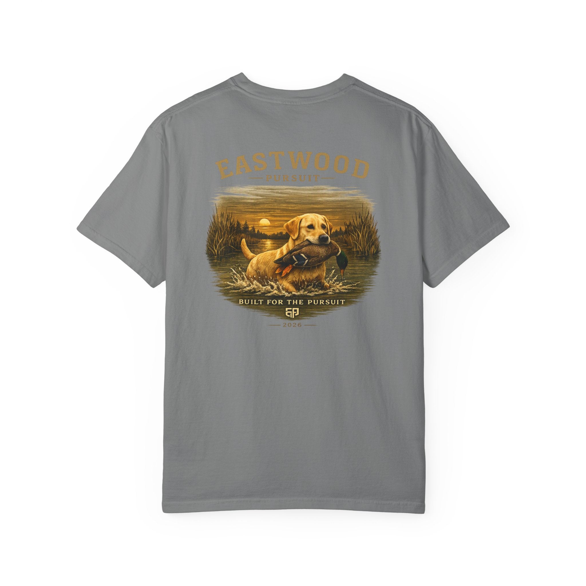 Yellow Lab Hunting T-Shirt — "Eastwood Pursuit" Graphic Tee