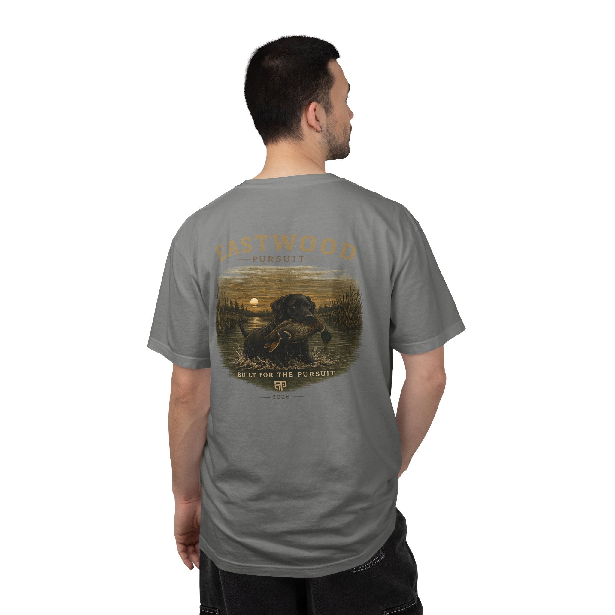 Eastwood Pursuit Duck Hunting Scene T-Shirt | Vintage Waterfowl Artwork